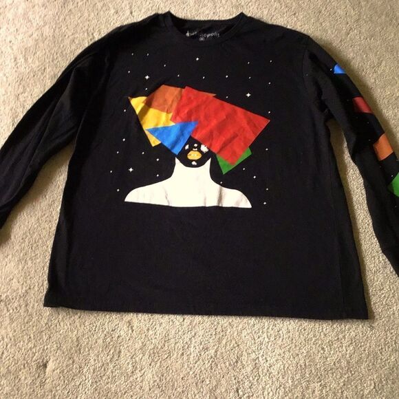 Obsidiopolis Art Deco Colorful Graphic Long Sleeve Shirt - Picture 1 of 5